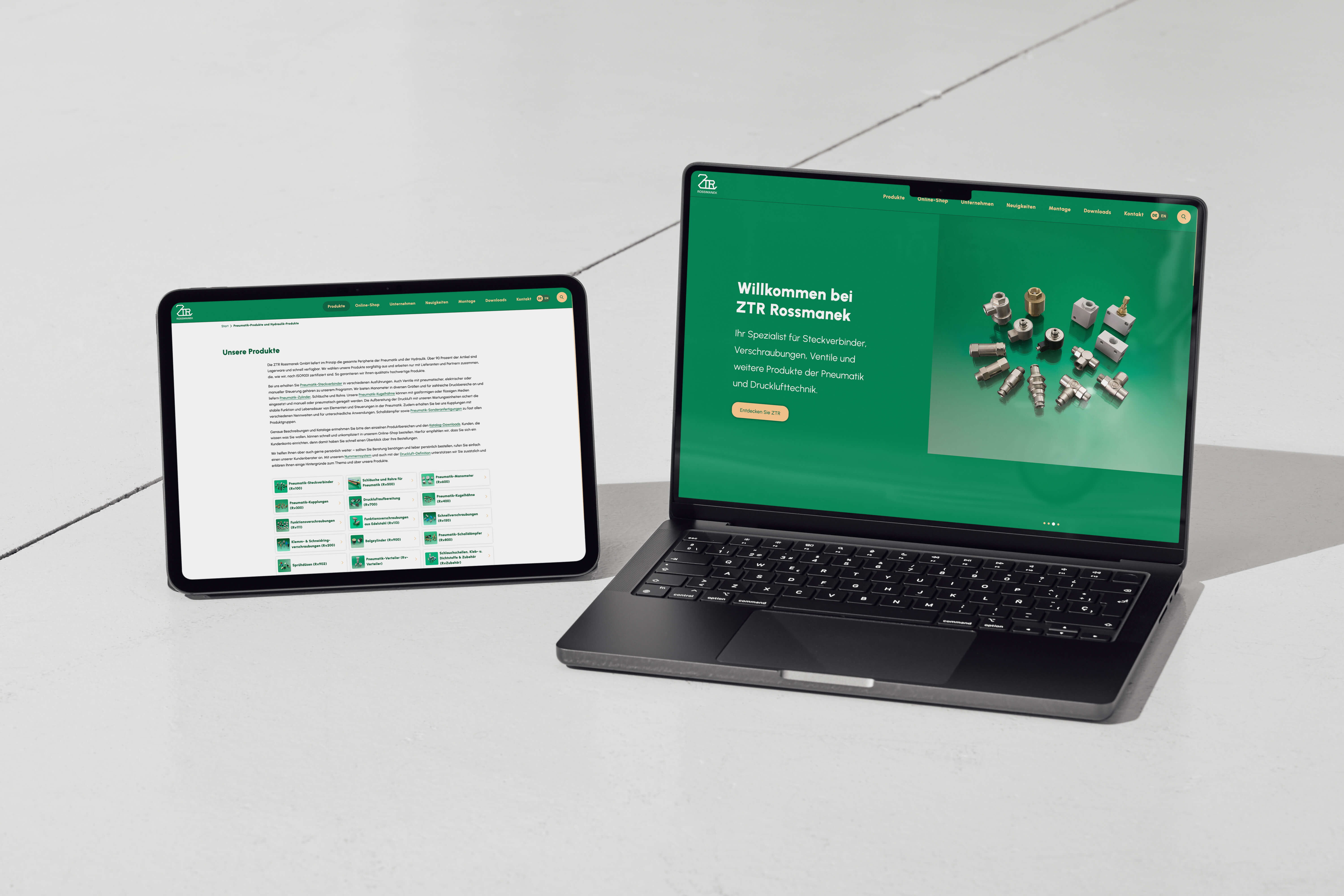 Mockup ZTR Webseite