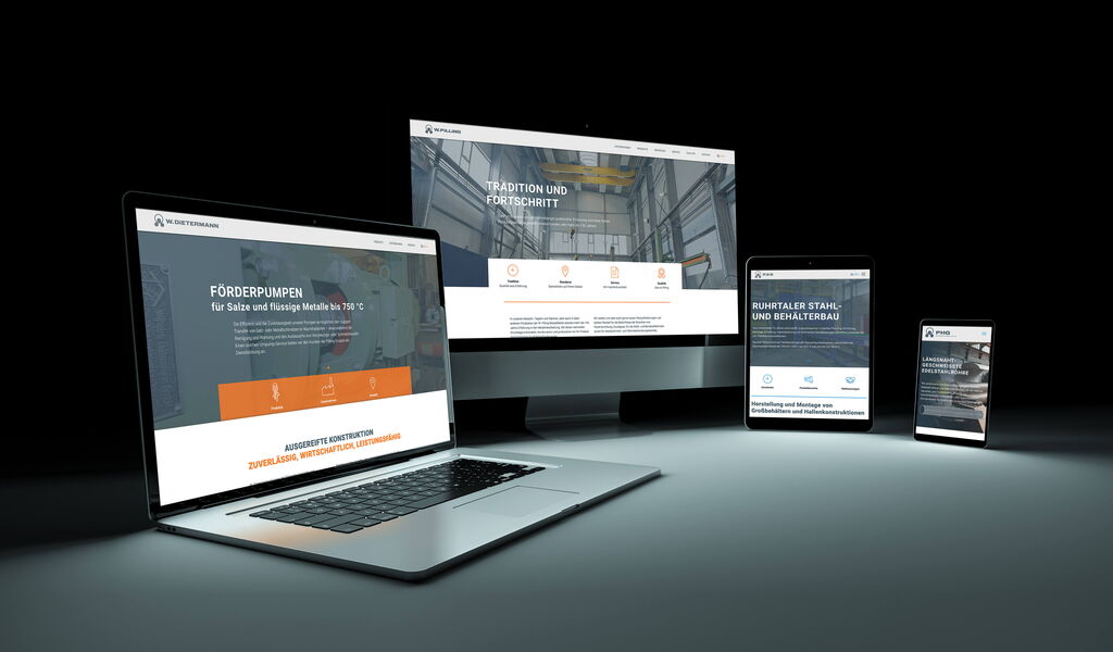 Mockup der Webseiten der Pilling Gruppe