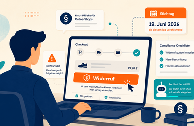 Bild zum Blog-Beitrag: Widerrufs&shy;button 2026: Was Online-Shops wissen müssen