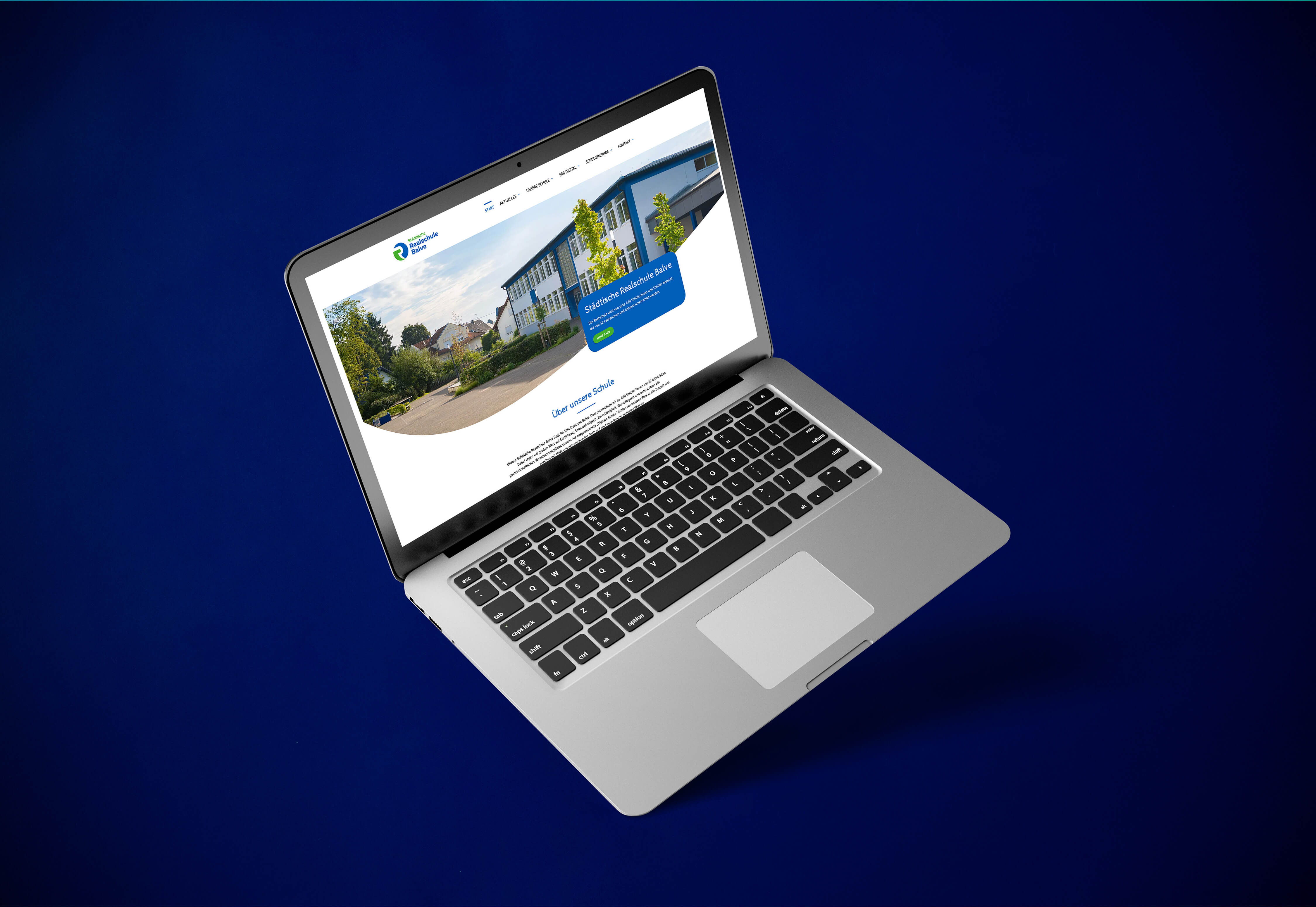 Mockup der Webseite der städtischen Realschule Balve