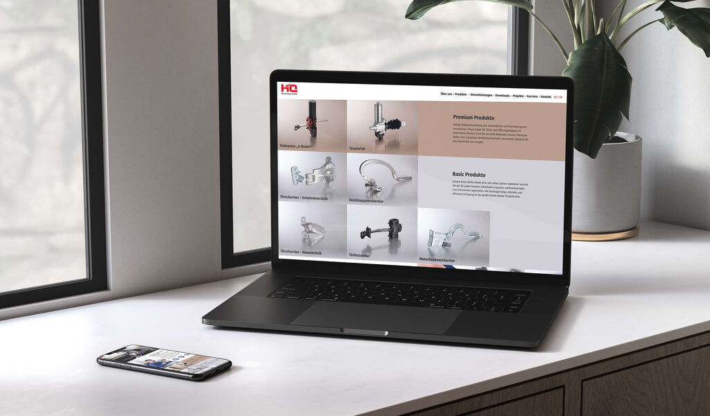 Mockup der HQ-Europe Webseite