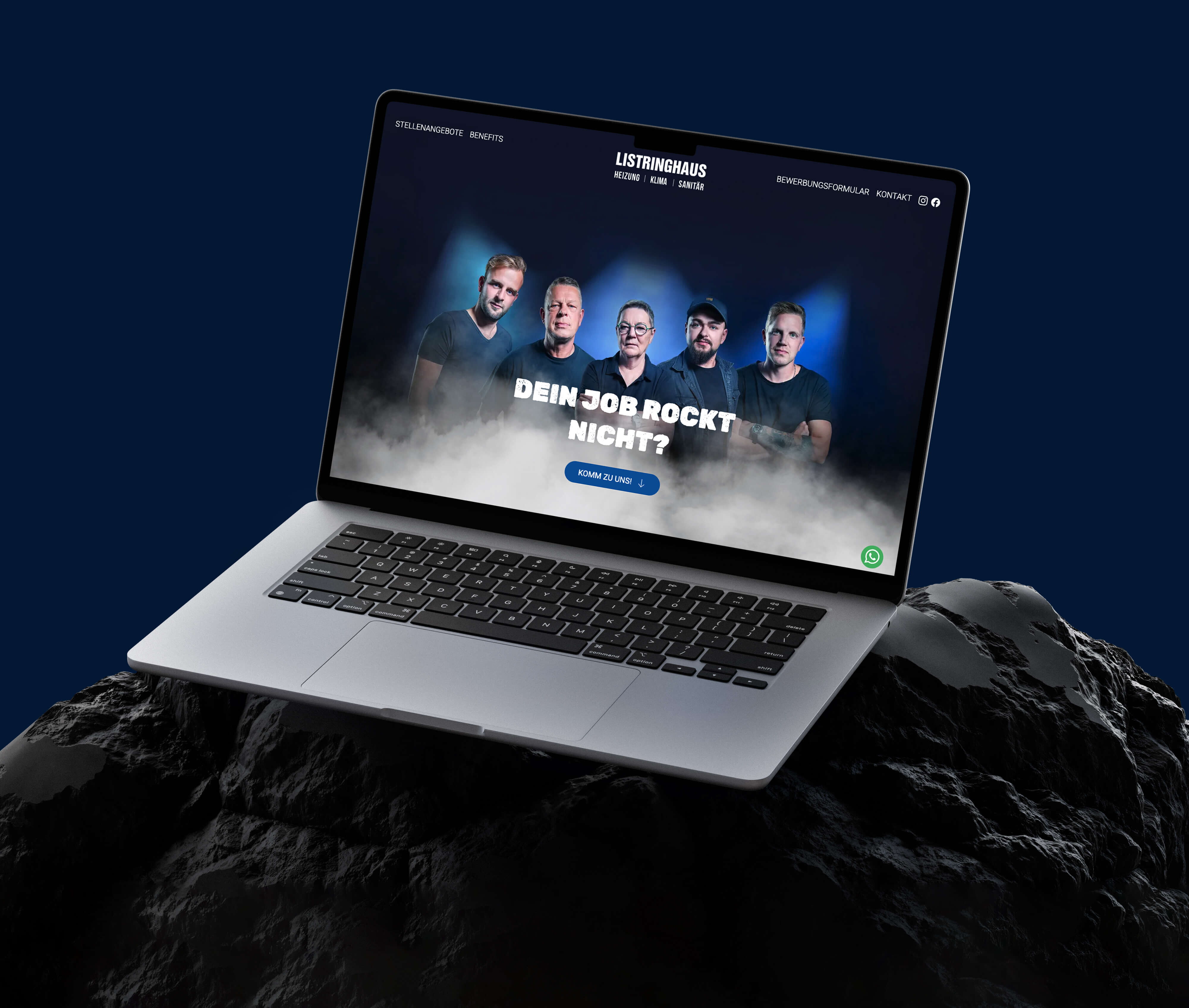 Mockup der Karriere-Webseite von Listringhaus GmbH